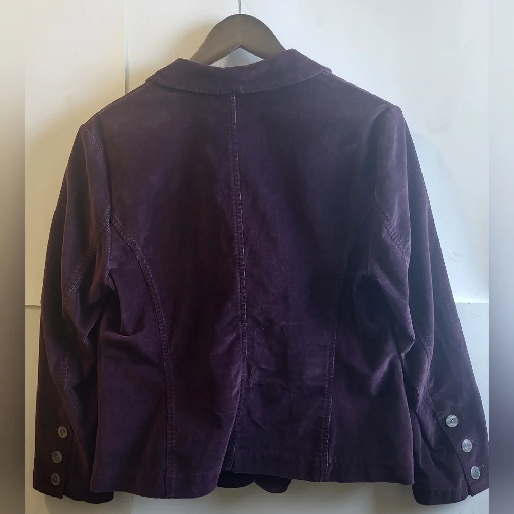 J Jill Corduroy Women's Purple Blazer,‎ Size M/P